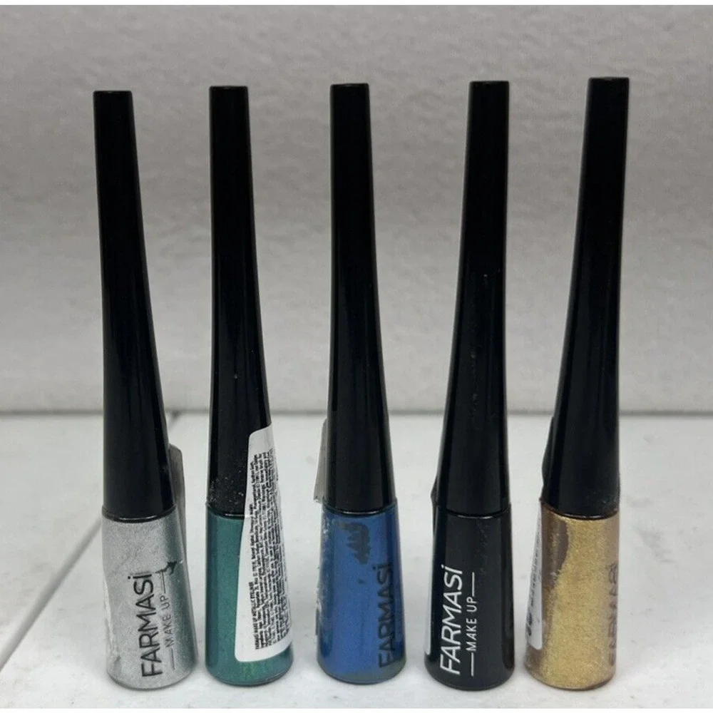 Farmasi Lot Of Glitter Eyeliner Black,‎ Blue, Platinum, Turquoise, Gold